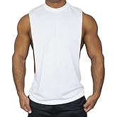 ZUEVI Men's Muscle Cut Off Tank Tops Bodybuilding Fitness Sleeveless Gym Shirts Workout Stringer Tee Shirt