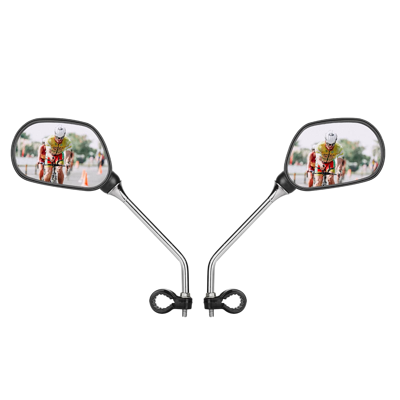 Yizhet Bike Mirrors, 2 Pcs Adjustable Bicycle Wing Mirrors for 22.2mm Handlebars, 360° Rotatable, Real Glass with Reflectors for Mobility Scooter, Electric Bikes (Only for Handlebars of 0.78 inch)