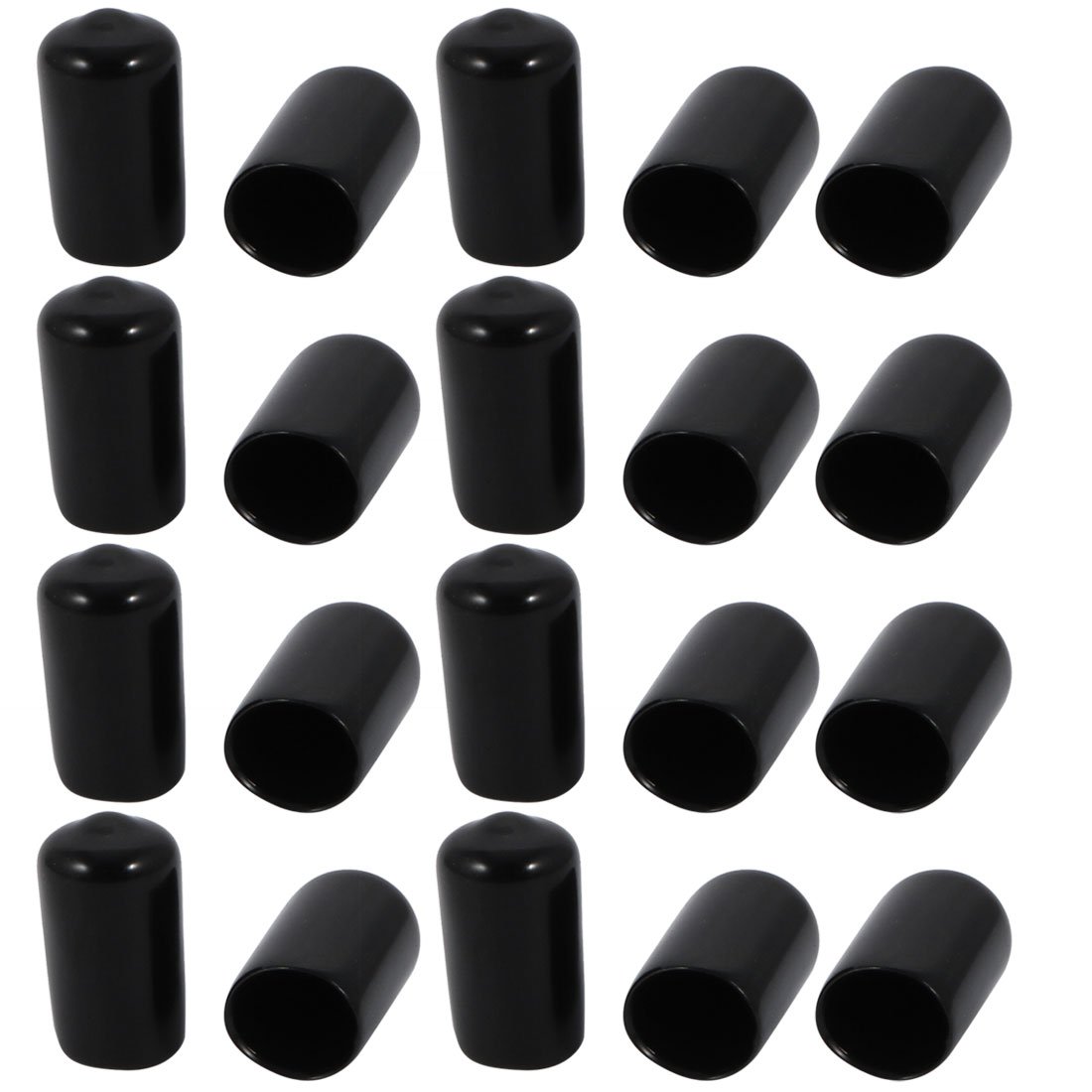 sourcingmap 20 Pcs 10mm Inner Dia PVC Vinyl End Cap Bolt Screw Thread Protector Black