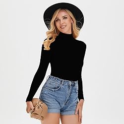 SUPRNOWA Women's Long Sleeve Turtleneck Top