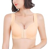 FallSweet Front Close Bra for Women Push Up Wirefree Bra Seamless No Dig Comfort Brassiere
