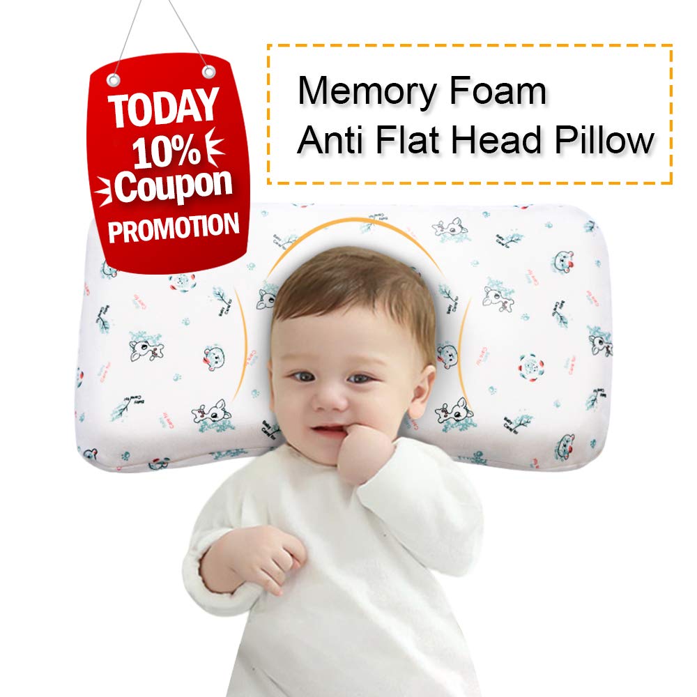 Amazon Com Mkicesky Baby Pillow Memory Foam Infant Head Shaping