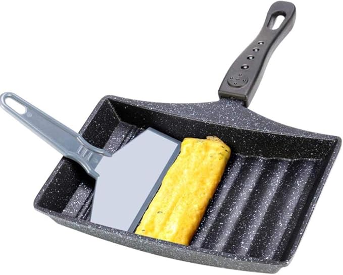 GSWF_OOEFC Tamagoyaki Frying Pan NonStick Fry Egg Pan Wave Bottom Maifanite Stone Egg Roll Pan