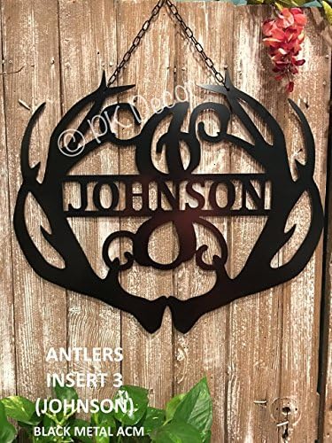 Metal Antler Monogram - 24" ACM Metal Deer Wall Decor -Antler Last Name Sign - Deer Wall Decor - Antler Wreath - Antler Decor - Deer Decor - Metal Sign For Garage Man Cave - Last Name Sign