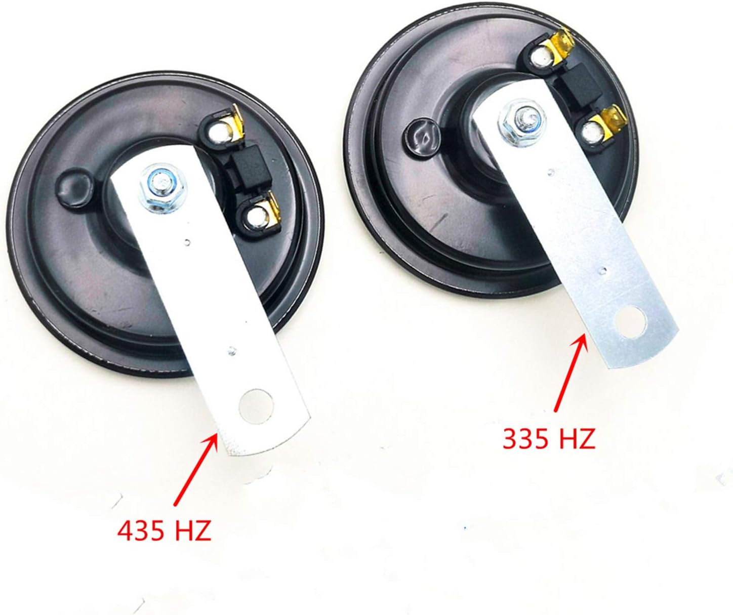 YIYDA Car Horn Motorcycle Horn Super Loud High Tone and Low Tone Metal Car Electric Horn Black Twin Horn Kit with Bracket loudspeaker Waterproof Electric Universal Horn for Any 12V Moto Truck car ect - Image 5