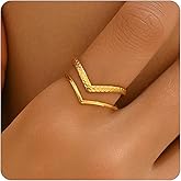 RATVIU Adjustable Rings for Women 18K Gold Plated Open Rings Dainty Evil Eye Flower Chevron Stars Sun Moon Stackable Gold Ring Jewelry Gift