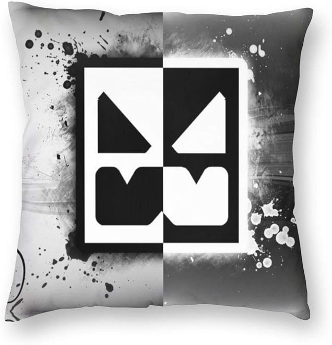 Black Geometry-White-Dash Square Pillow Throw Case Soft Covers Set Cushion Hold Multiple Sizes Pillowcase Sofa Bed Home