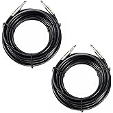 UMOKI 2PCS Professional 15 Feet 12 Gauge 1/4 Inch to 1/4 Inch Male Speaker Cables - 15ft 12AWG 6.35mm Stereo Audio Wires DJ Cables - 2 Pack
