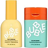 Bubble Skincare Glow & Hydration Duo: Day Dream Brightening Face Serum with Vitamin C (30ml) + Slam Dunk Moisturizer for Dry Skin (50ml)