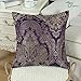 CaliTime Throw Pillow Covers Pack of 2 Supersoft Vintage Damask Floral Cushion Cases Shells for Couch Sofa Home Decor 18 X 18 Inches Deep Purple