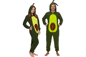 Funziez! Slim Pineapple and Avocado Adult Onesie - Food Halloween Costume - One Piece Cosplay Suit for Adults, Women and Men