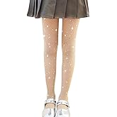 LOLANTA Girls Sparkle Tights 2 Pack Fishnet Rhinestone Stockings for Kids Glitter Shimmer Mesh Pantyhose