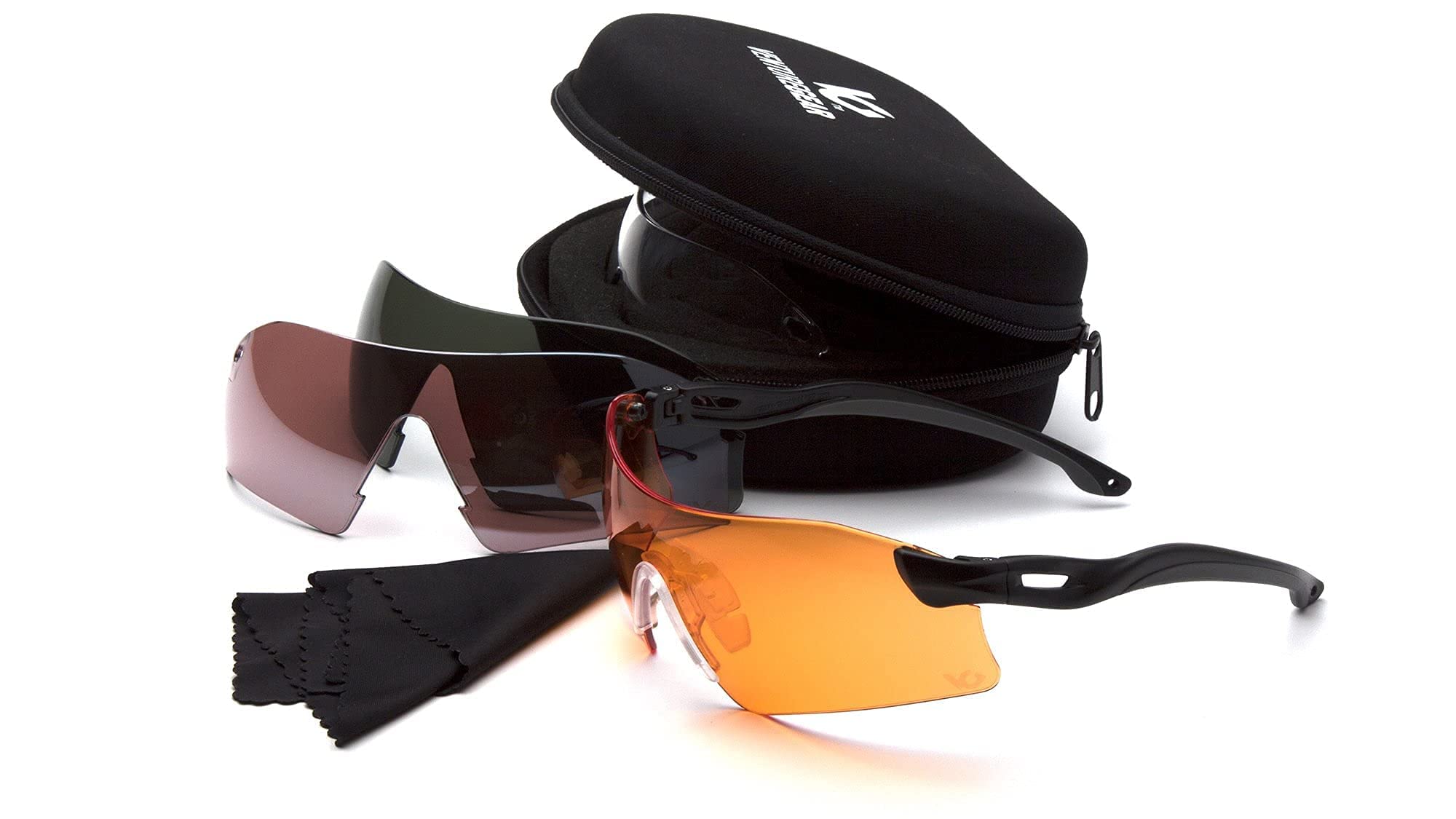 PYRAMEX Venture Gear Drop Zone Ballistic Safety Glasses Kit with 4 Interchangeable Lenses