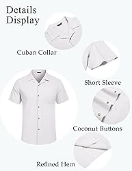 COOFANDY Mens Short Sleeve Button Down Shirts Linen