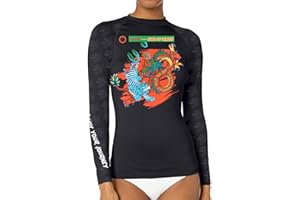 CHOO Women's Leopard Cat Long Sleeve Sports Wicking T-Shirt Rash Guard for MMA BJJ Wrestling, Dragon, XX-Large
