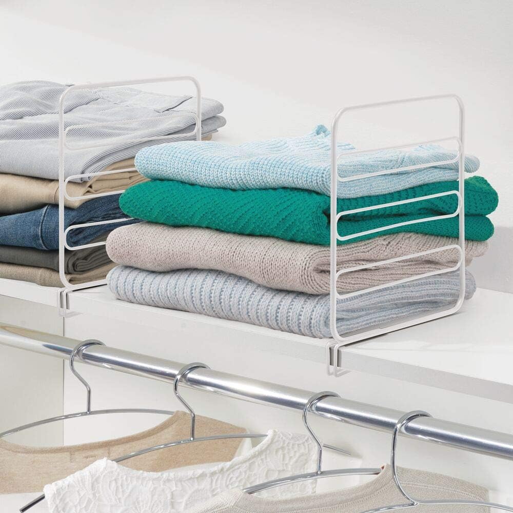mDesign Set of 4 Practical Shelf Dividers for the Wardrobe Practical