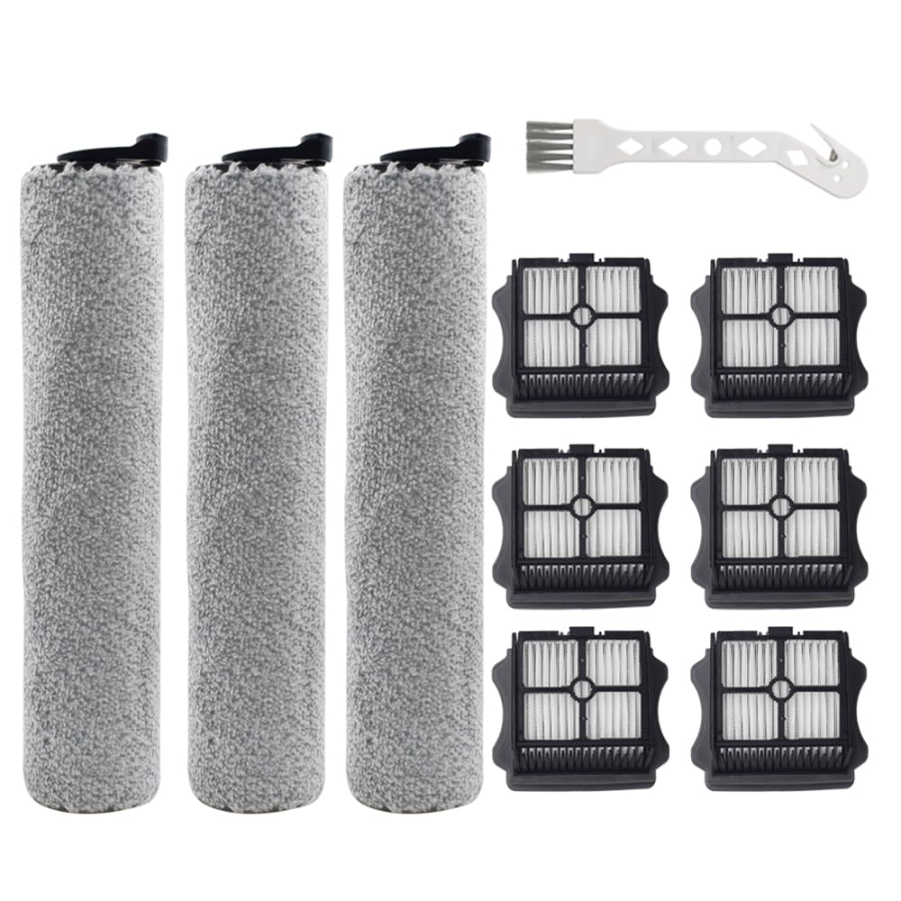Photo 1 of 3 Pack Brush Rollers + 6 Pack Vacuum Filters Replacement for Tineco iFloor 3 and Floor ONE S3 Wet Dry Vacuum Cleaners