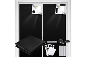 LUCKJOY Blackout Curtains for Bedroom 118" x 57" Portable Blackout Shades Film 100% Blackout Window Cover No Drill Blackout Blinds with Hooks & Loops Strips Temporary Blackout Shades for Nursery Dorm Room