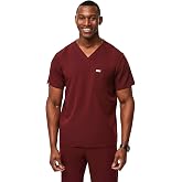 FIGS Leon Scrub Top for Men | 3 Pockets, Tailored Fit, Modern V-Neck, 4-Way Stretch, Moisture-Wicking