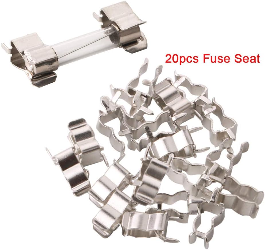 QitinDasen Professional 6x30mm Glass Tube Fuses Set - 100Pcs Fast Blow, 20Pcs Seat, 5Pcs Inline Holder, Transparent - Image 4