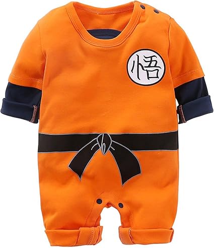 Amazon ベビーロンパースジャンプスーツドラゴンボールz ベジータ新生児コットンボディスーツワンピース男の子 オレンジ色 12 18 ヶ月 90 ベビー マタニティ ベビー マタニティ 通販