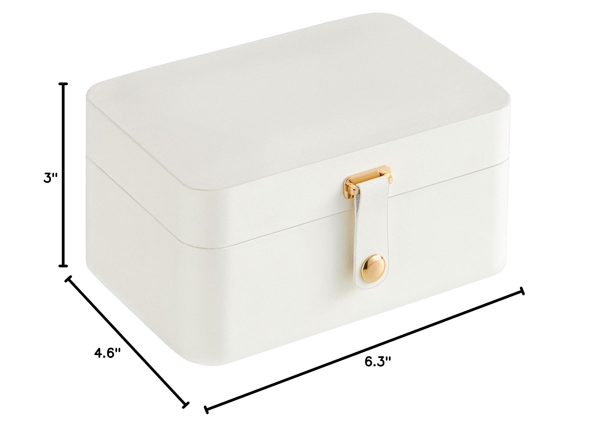 SONGMICS Jewelry Organizer Box, 2-Layer Travel Case for Earrings, Necklaces, Bracelets - Portable Jewelry Storage with Large Capacity, Gift-Ready Box for Women & Girls, Cloud White UJBC166W01