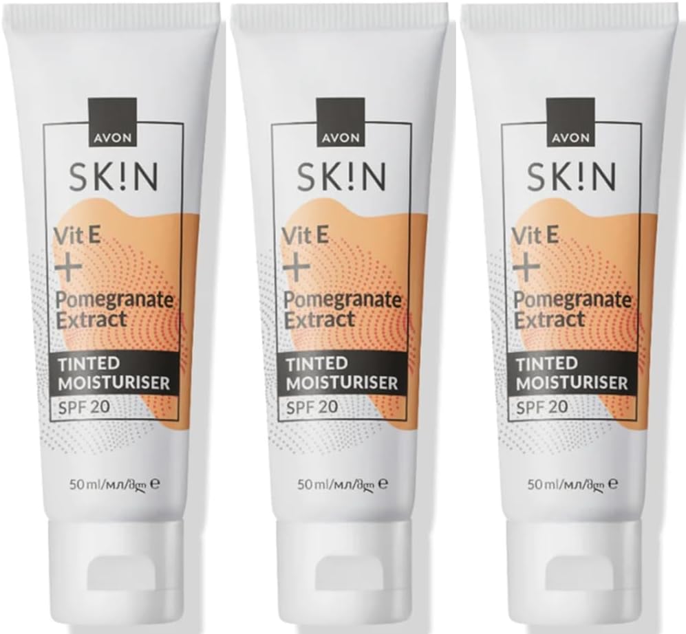 Avon SK!N Radiance Tinted Moisturiser SPF20 Normal Skin 3 x 50ml Tubes