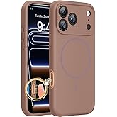 Miracase Magnetic for iPhone 17 Pro Case, Compatible with MagSafe, Integrated Silicone Camera Control Cover, 3.0mm Thicken Shockproof Drop Protection Phone Case for 17 Pro,Chocolate