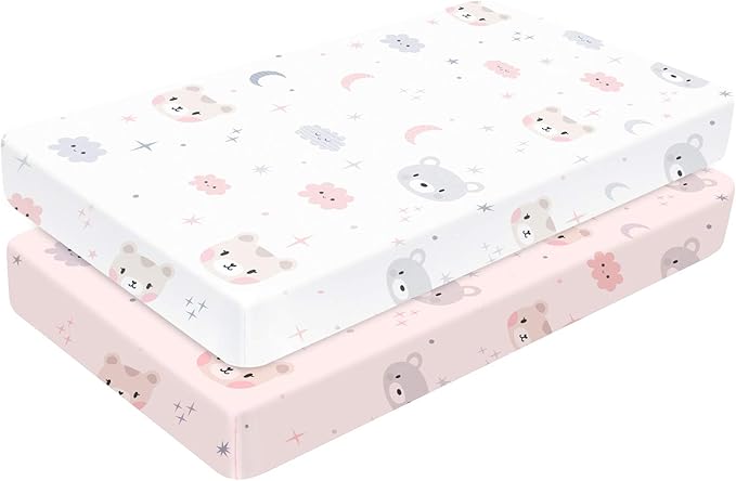 Yoofoss Lot de 2 draps pour lit bébé 70x140cm 50...