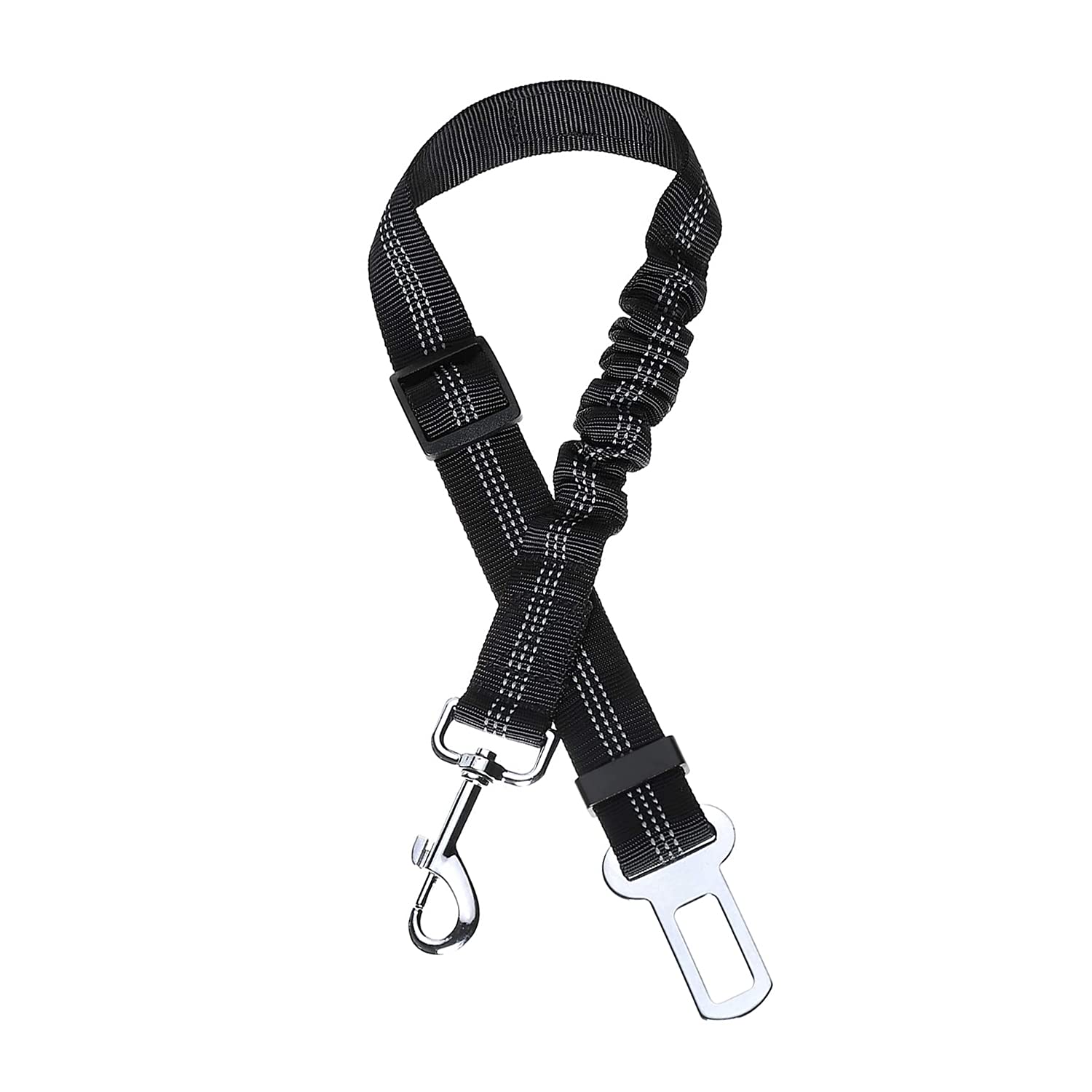 Toozey Dog Seat Belt for Car- Dog Car Harness with Elastic Shock Absorption and Strong Carabiner - Adjustable - Highest Safety for All Dog Breeds and Cats - 1 PCS