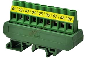 Electronics-Salon Slim DIN Rail Mount 30A/300V 1x9 Position Screw Terminal Block Distribution Module.