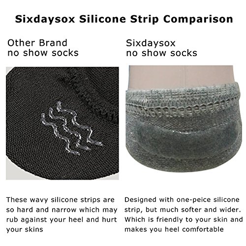 image for SIXDAYSOX Men's 8 Pairs No Show Odor-Resistant Non Slip Socks Low Cut 