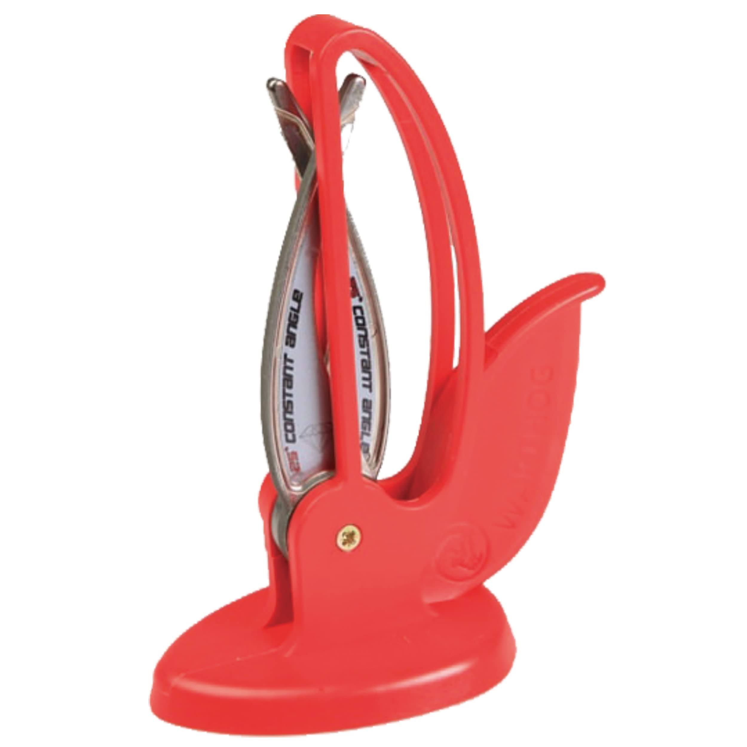 Warthog Sharpeners Knife Sharpener, V-Sharp Curve, Diamond Knife Sharpener for Smooth Blades 13cm x 7.5cm x 17.5cm, red, Curve