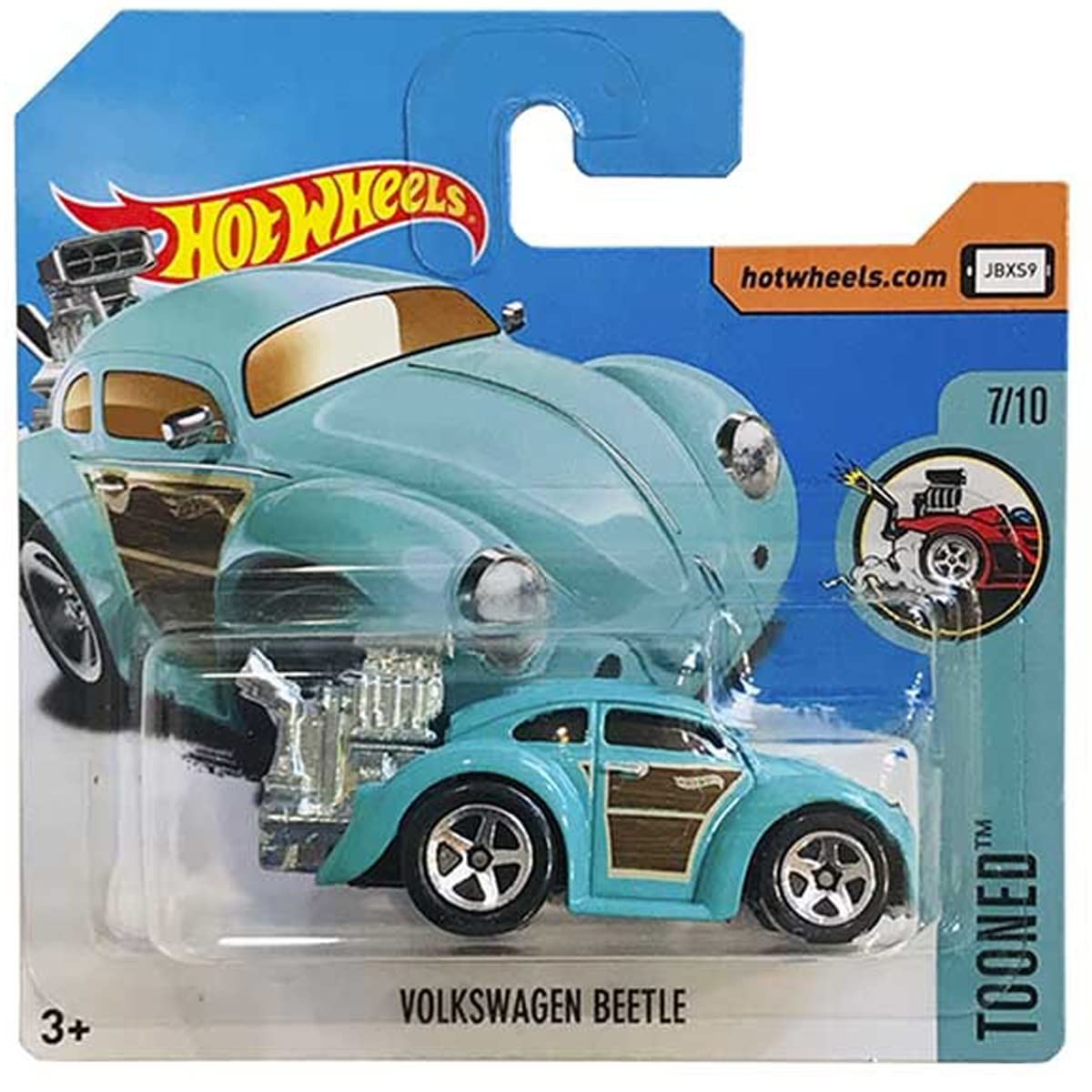 Friki Monkey Hot Wheels Volkswagen Short Card + Blister & Card Protector Pack Beetle Tooned (74/365) 2017 Blue