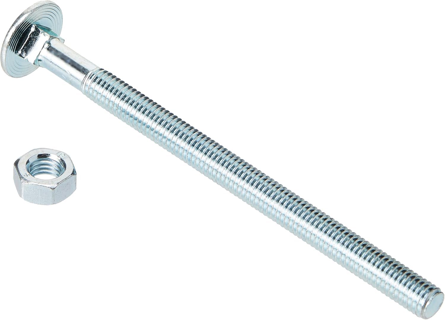 AHCMetric MILD Steel Cup Square Bolts with Nuts (ZINC & Clear) M6 X 80mm (Pack of 25)