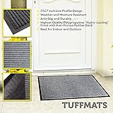 Door Mats Outdoor Indoor|Doormat for Outside or Inside Home,RV or Camper| Non Slip Technology Provides Safety in Your Home Low Profile Charcoal Grey Washable By TuffMats