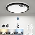 BLNAN Rechargeable Motion Sensor Ceiling Light, Battery Operated Wireless Motion Activated Flush Mount LED Light, 7 Inch 7000mAh 3000K 4000K 6000K, Timers for Closet Pantry Stair Hallway