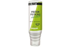 EATALIAN by AMZ BETTER Topping with Protein Pistachio Flavour, Sweet Protein Cream, in a 17.63 oz/ 500 gr Squeezer, Made in Italy, Ideal Pistachio Sauce to garnish Ice Cream, Sweets and Dessert