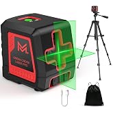 Laser Level 100ft Auto Leveling Green Cross Line 2-Wire Tripod Rechargeable | Horizontal &amp; Vertical Lines, Auto Leveling,Green Cross Line with Tripod, Rechargeable, for Hanging Frames &amp; Picture
