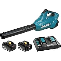 Makita DUB362PT2 36V (18Vx2) LXT Brushless Cordless Turbo Blower w/2 Batteries (5.0 Ah) & 2-Port Rapid Charger