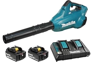 Makita 36V (18V X2) LXT Brushless Blower Kit, 473 CFM, 120 MPH, Variable Speed, XPT, Includes Two 5.0Ah Batteries
