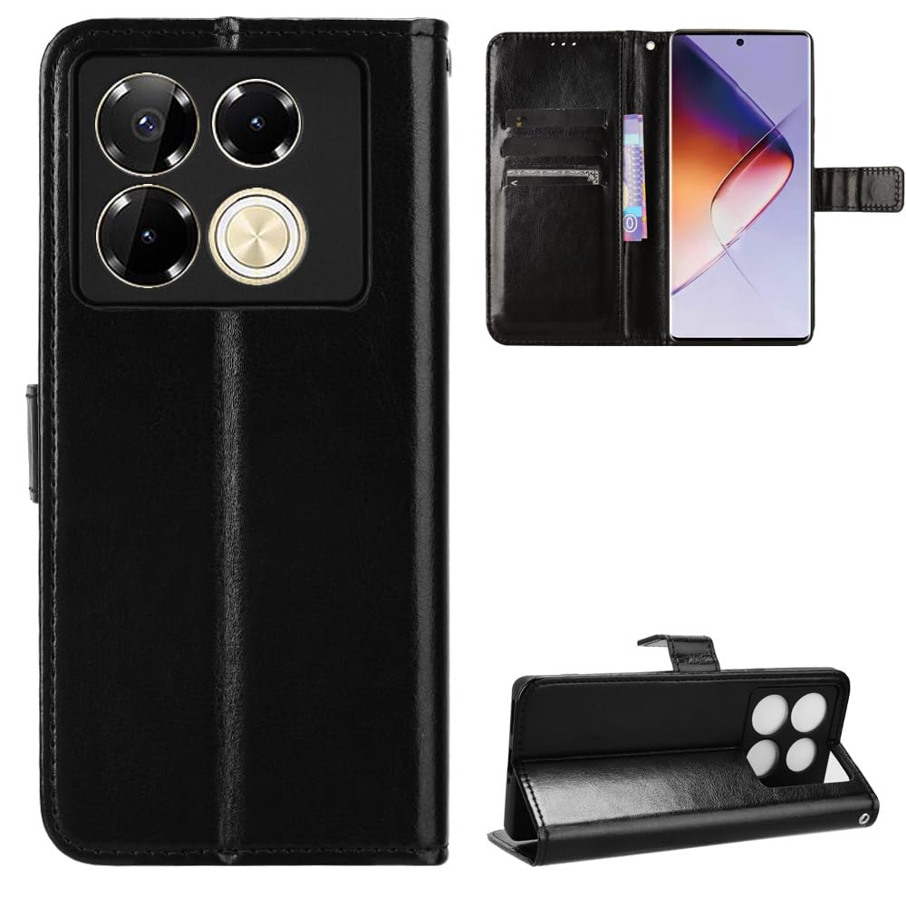 BellaCase Infinix Note 40 Pro 5G/40 Pro Plus 5G Case [Wallet Case] [Kickstand] [Card Slots] [Magnetic Flip Cover] Compatible with Infinix Note 40 Pro 5G/40 Pro Plus 5G Smartphone(Black)