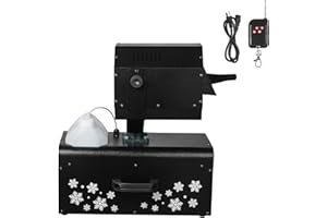 Uargd 2000W Snow Machine with 90° Oscillating Head, Remote Control Operation, High-Output Coverage up to 25㎡, 5L Tank for Eve