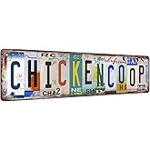 Chicken Coop Signs Chicken Sign Chicken Coop Accessories Vintage Funny Chicken Coop Metal Tin Signs Street Signs Home Wall Decor Farmhouse Kitchen Wall Decor 16 X 4 Inches