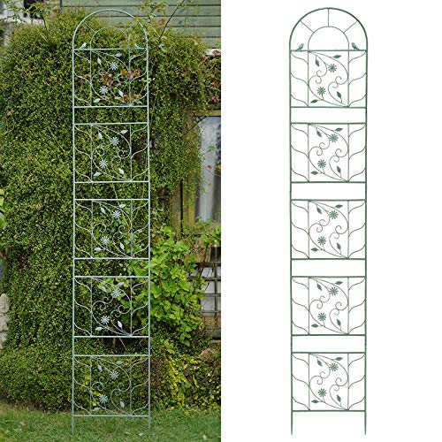 PLHMS Pflanzen-Rankhilfe aus Metall, für den Garten, Rankgitter mit Halter 288x51cm Kletterhilfe, Garten Pflanzenstütze… – Bild 5