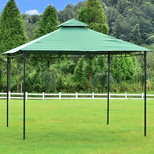 oldzon 2-Tier 10’x10’ Gazebo Canopy Shelter Patio Wedding Party Tent Outdoor Awning with Ebook - Thumbnail 4