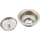 Franke 4010856 Stainless Steel Kitchen Sink Drain and Strainer Kit, Fits 3 1/2" Diameter Sink Drain Holes, Brushed Nickel