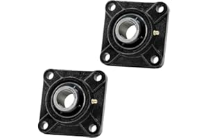 MAPLE ACE UCF208-24 Square Flange Bearing 1-1/2" Bore, 4-Bolt Self-Aligning, Solid Base, Heavy Duty (Qty 2)