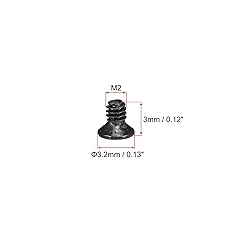 uxcell M2 x 3mm Phillips Screw Fastener Black for