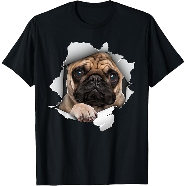 T-shirt Homme Pug Lover - Noir - Coton 100% - Imprimé Graphique Chien Carlin - Gildan
